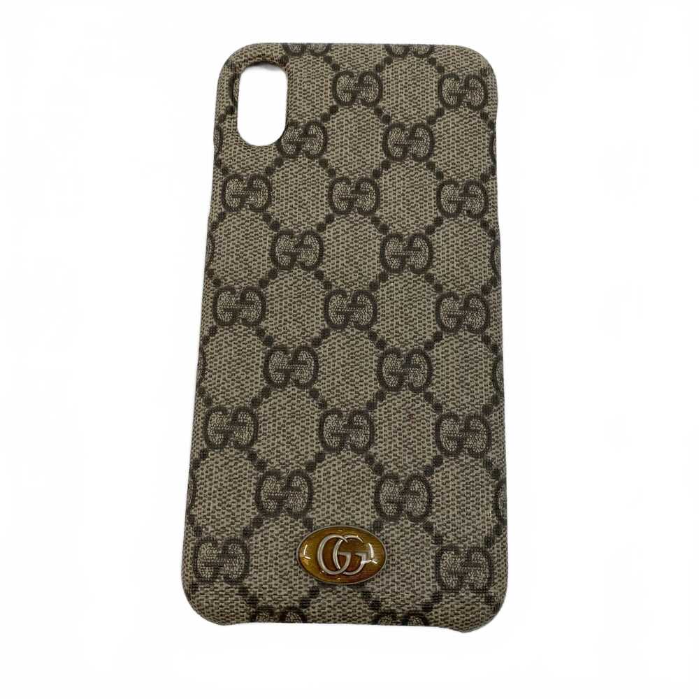 Gucci Brown Leather GG Hard Cover iPhone Case | XS Regular
